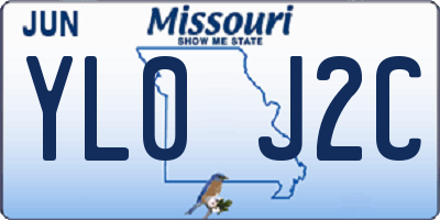 MO license plate YL0J2C