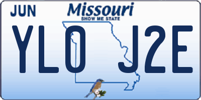 MO license plate YL0J2E