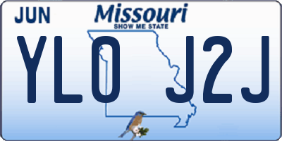 MO license plate YL0J2J