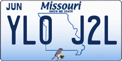 MO license plate YL0J2L