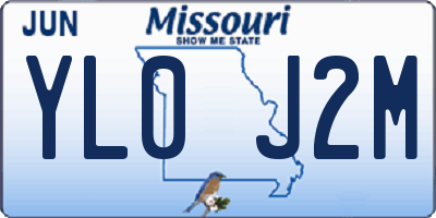 MO license plate YL0J2M