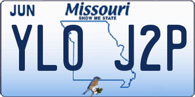 MO license plate YL0J2P