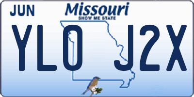 MO license plate YL0J2X