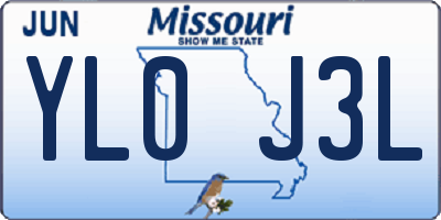 MO license plate YL0J3L