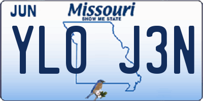 MO license plate YL0J3N