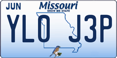 MO license plate YL0J3P