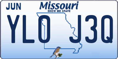 MO license plate YL0J3Q
