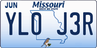 MO license plate YL0J3R