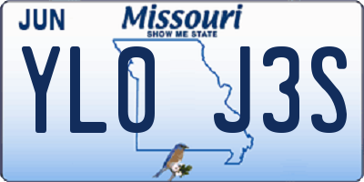 MO license plate YL0J3S