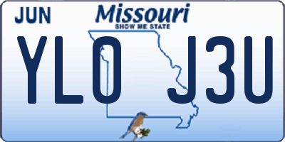 MO license plate YL0J3U
