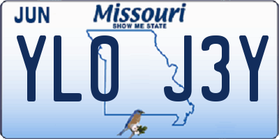 MO license plate YL0J3Y