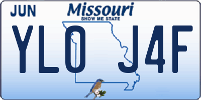 MO license plate YL0J4F