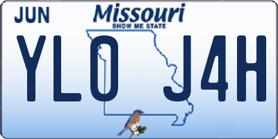 MO license plate YL0J4H