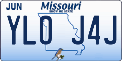 MO license plate YL0J4J