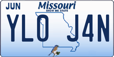 MO license plate YL0J4N