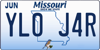 MO license plate YL0J4R