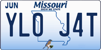MO license plate YL0J4T