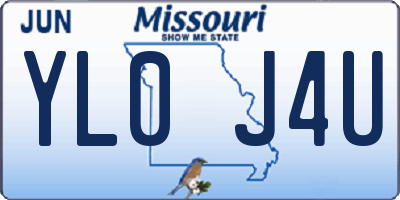 MO license plate YL0J4U