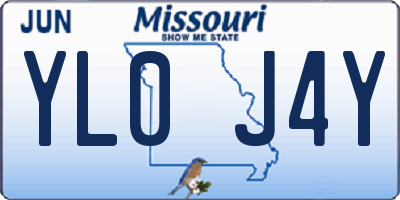 MO license plate YL0J4Y