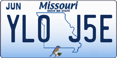 MO license plate YL0J5E