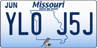 MO license plate YL0J5J