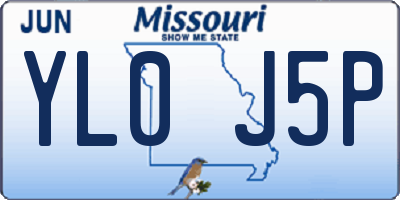 MO license plate YL0J5P