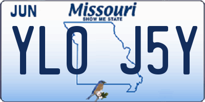 MO license plate YL0J5Y