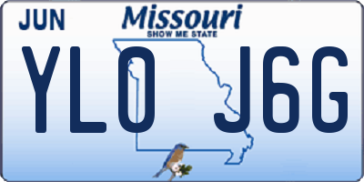MO license plate YL0J6G