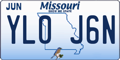 MO license plate YL0J6N