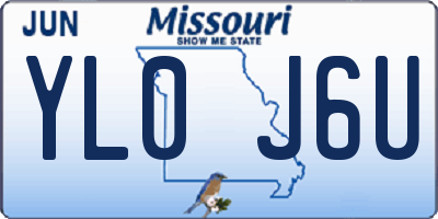 MO license plate YL0J6U