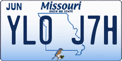 MO license plate YL0J7H