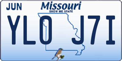 MO license plate YL0J7I