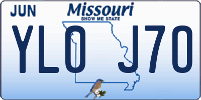 MO license plate YL0J7O