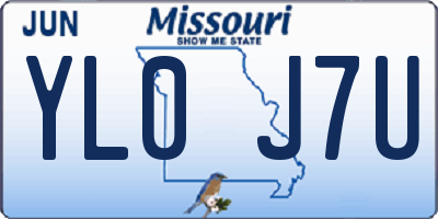 MO license plate YL0J7U