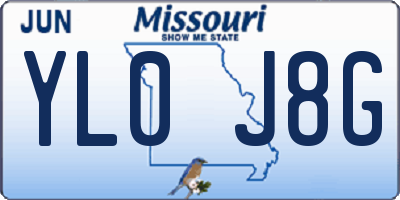 MO license plate YL0J8G