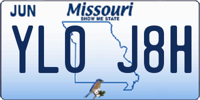 MO license plate YL0J8H