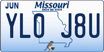 MO license plate YL0J8U