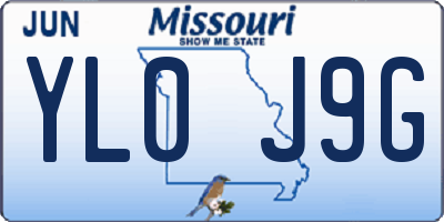 MO license plate YL0J9G