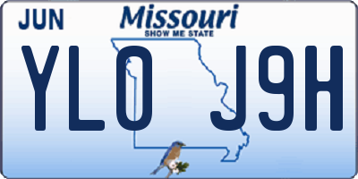 MO license plate YL0J9H