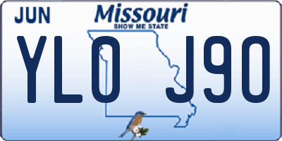 MO license plate YL0J9O