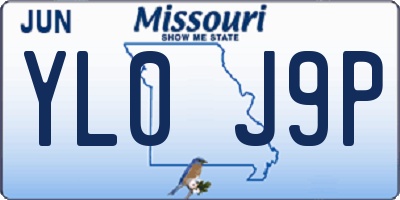MO license plate YL0J9P