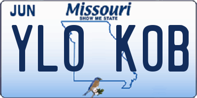 MO license plate YL0K0B