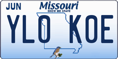 MO license plate YL0K0E