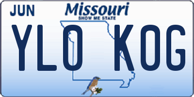 MO license plate YL0K0G