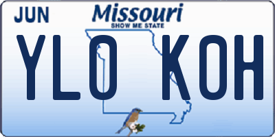 MO license plate YL0K0H