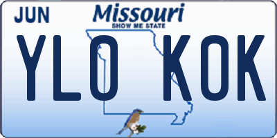 MO license plate YL0K0K