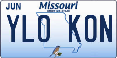 MO license plate YL0K0N