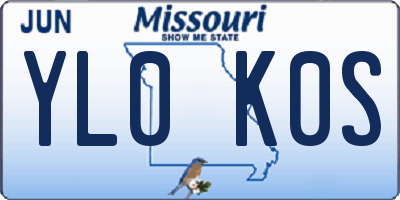 MO license plate YL0K0S