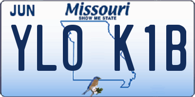 MO license plate YL0K1B