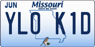 MO license plate YL0K1D